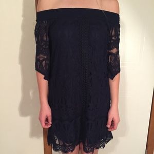Navy Blue Lace Dress